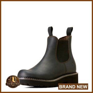 Western Chelsea Boots Chunky Lug Sole Slip On Ankle Boots Work Everyday Comfort